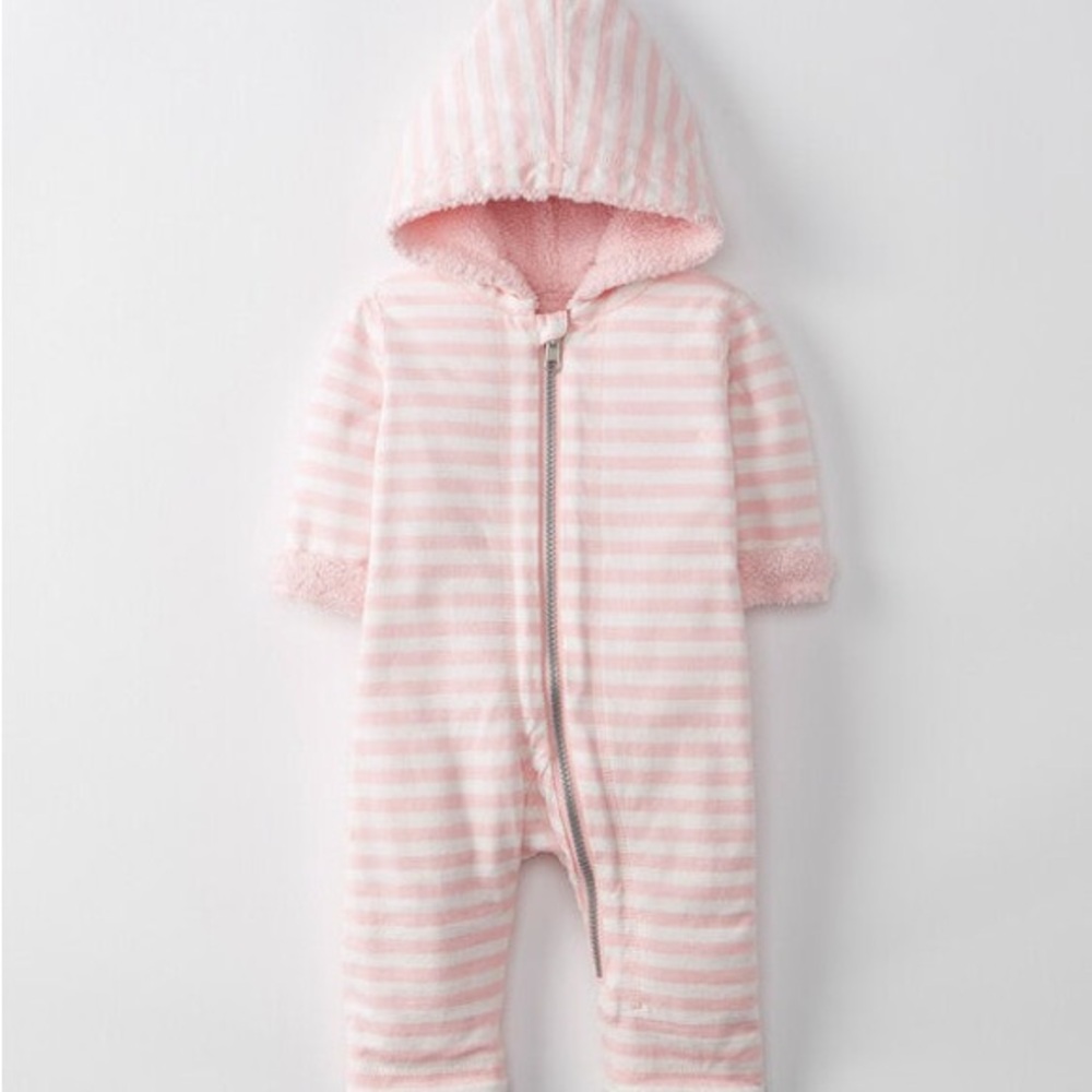 Hannah Andersson Pink Striped Kids One Piece